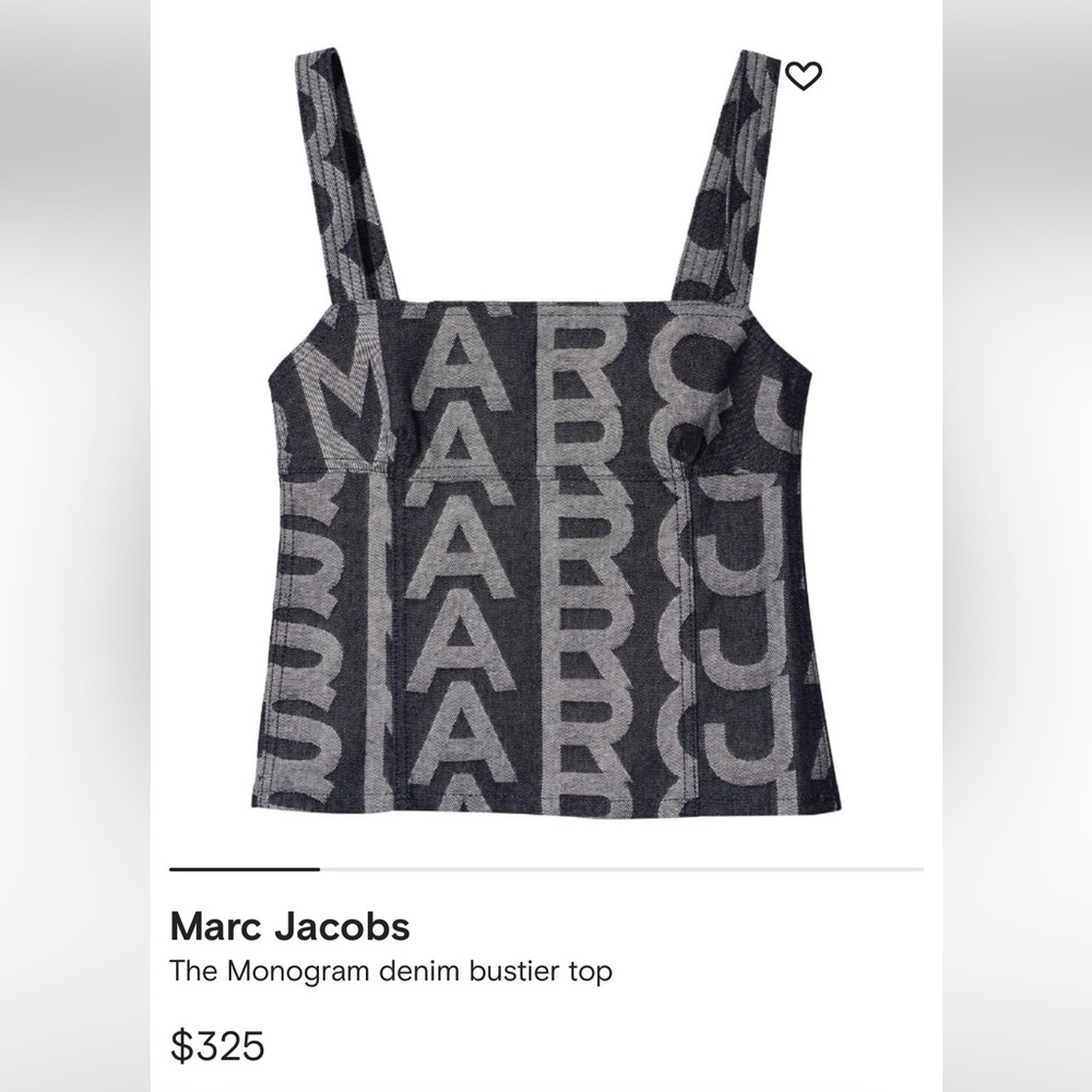 Marc Jacobs monogram denim bustier top